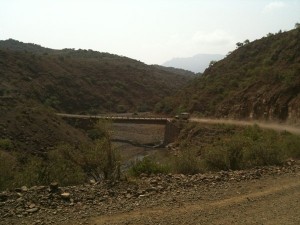 The road to Lalibela up and down a few mountains and crossing a few rivers